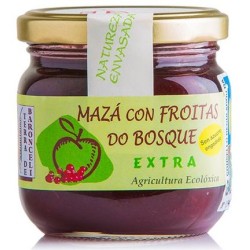 Mermelada ecológica de manzana con frutos del bosque sin azúcar